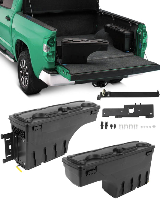 SCITOO Truck Bed Tool Box for Jeep Gladiator 2020-2023 Left & Right Side,Multi-Compartment Dividers Organized Storage,Heavy Duty & No-Drill Installation