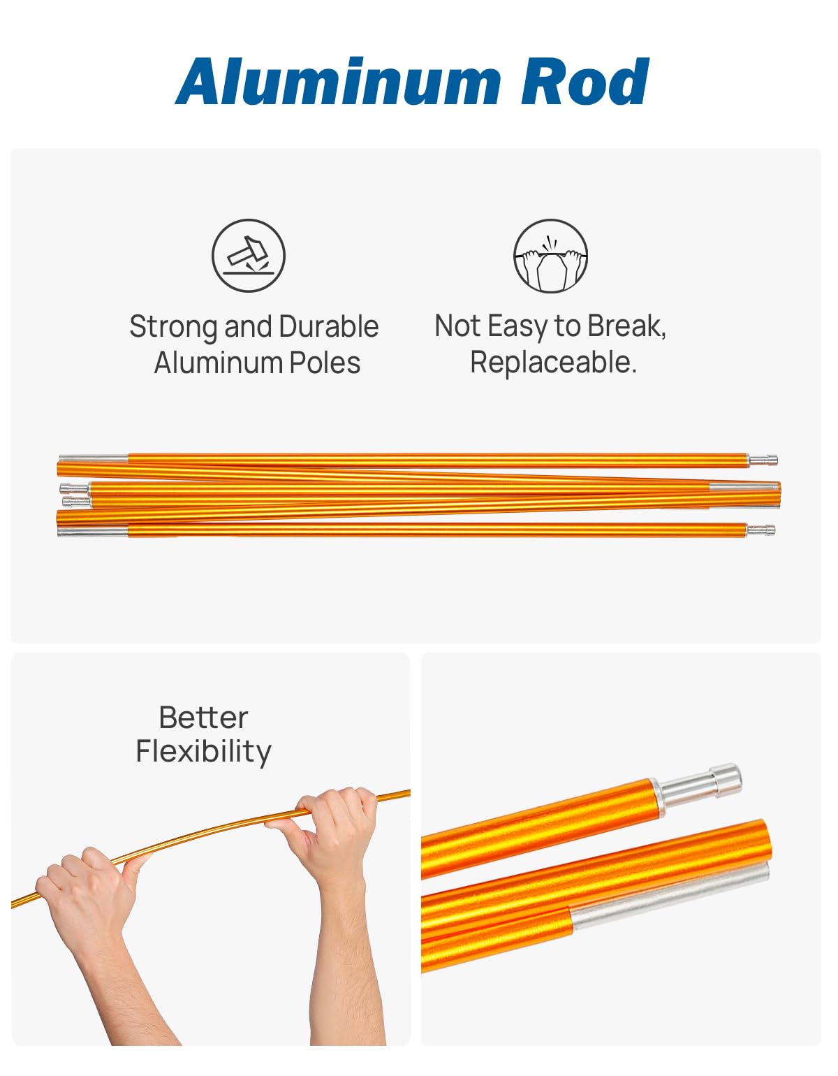 JOYTUTUS SUV Tent for Camping with Rainfly, Double Door Design Car Tent with Aluminum Poles, SUV Tailgate Tent with Waterproof PU2000mm Double Layer for 4-8 Person, Orange