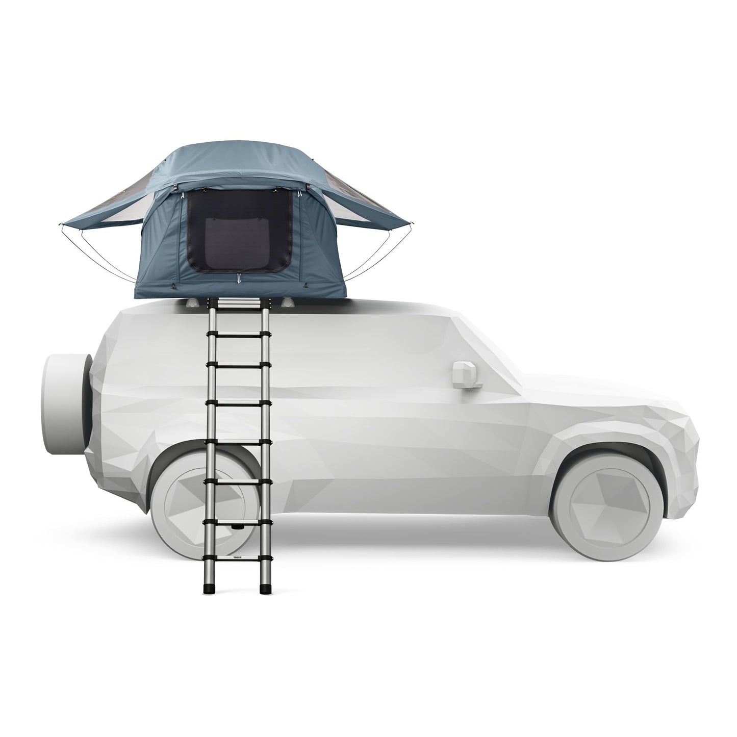 Thule Approach M - Slate - Soft Shell Rooftop Tent - 3 Person Tent - Luxurious Dual-Density Memory Foam Mattress Included - Large Panoramic Windows with Breathable mesh - Lockable mounting Brackets