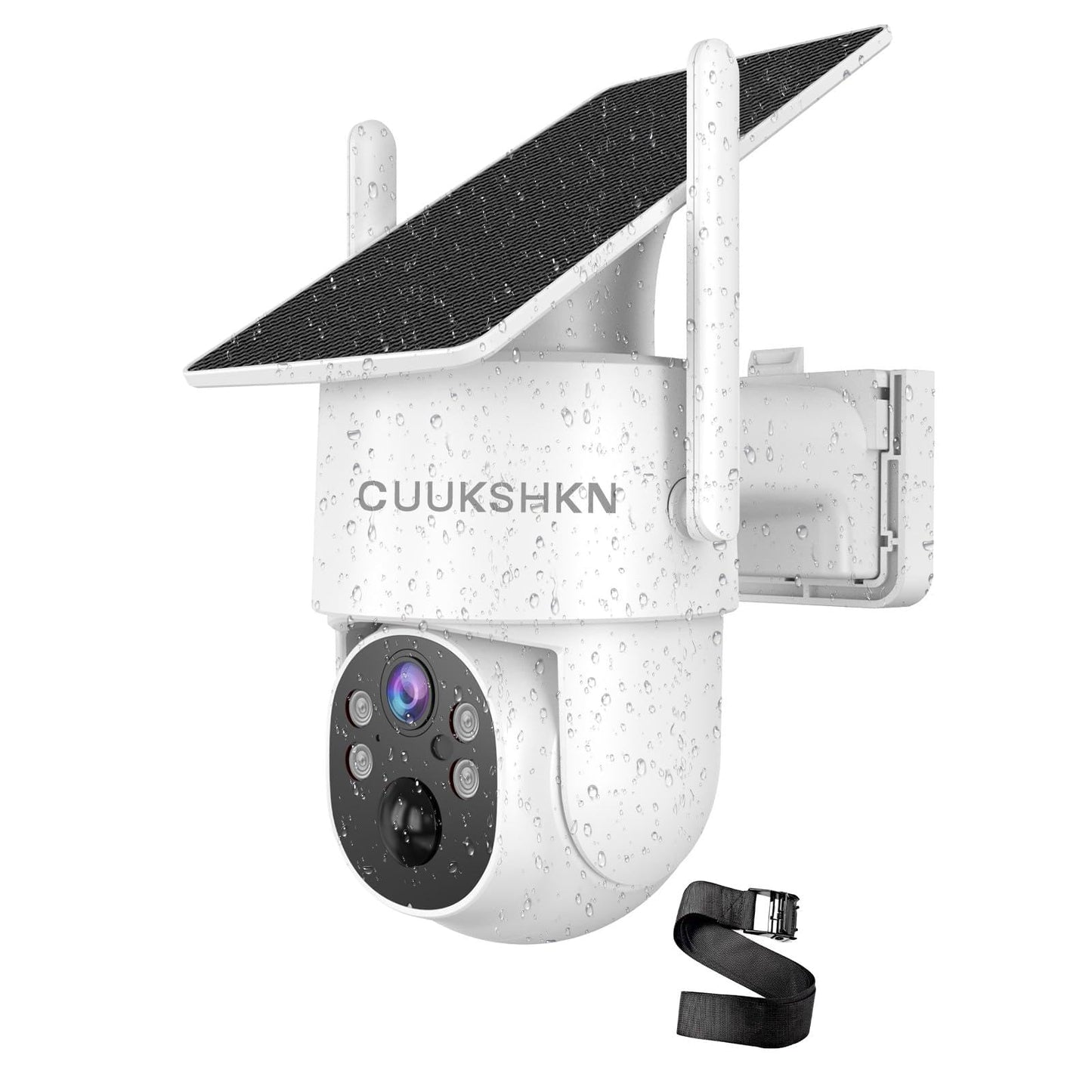 CUUKSHKN 4G LTE Cellular Security Camera Outdoor Wireless，365-Day Free Unlimited Data,No WiFi Security Camera Solar Powered,2K 360°Viewing,Color Night Vision,PIR Motion Sensor, 64GB SD Card Included