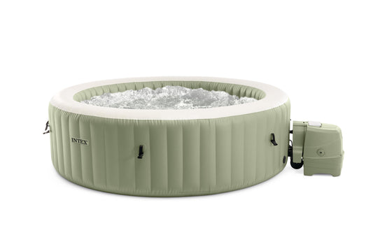 INTEX 28427EG PureSpa Bubble Massage Spa Set Outdoor Inflatable Portable Hot Tub, Includes Energy Efficient Spa Cover, Saltwater System Ready, 6 Person, 85in x 28in