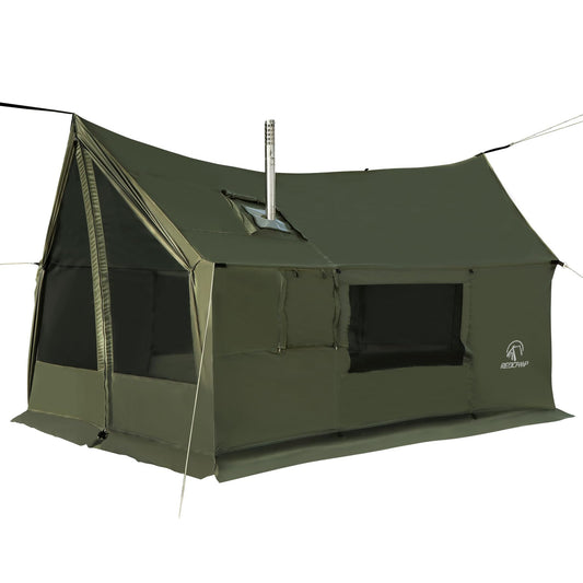REDCAMP Large Hammock Hot Tent with Stove Jack, Waterproof & Windproof Winter Wall Tent with Snow Skirt, Ultralight 4 Season Tent for Camping, Hiking, Bushcraft, Backpacking