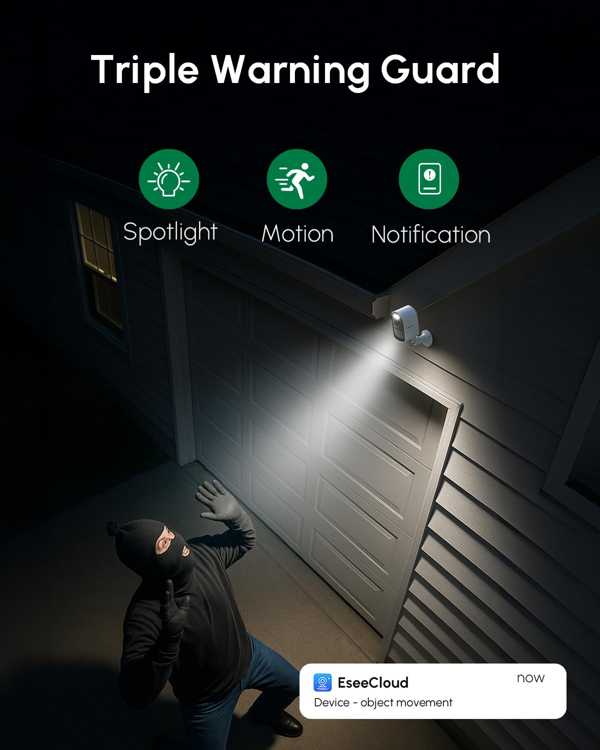 Sebikam Wireless Outdoor Security Camera System, 4 Solar Powered 2K/4MP Battery Cameras, Dual Band 5GHz & 2.4GHz WiFi, Color Night Vision, PIR Motion Detection, Remote App Access for Home Security