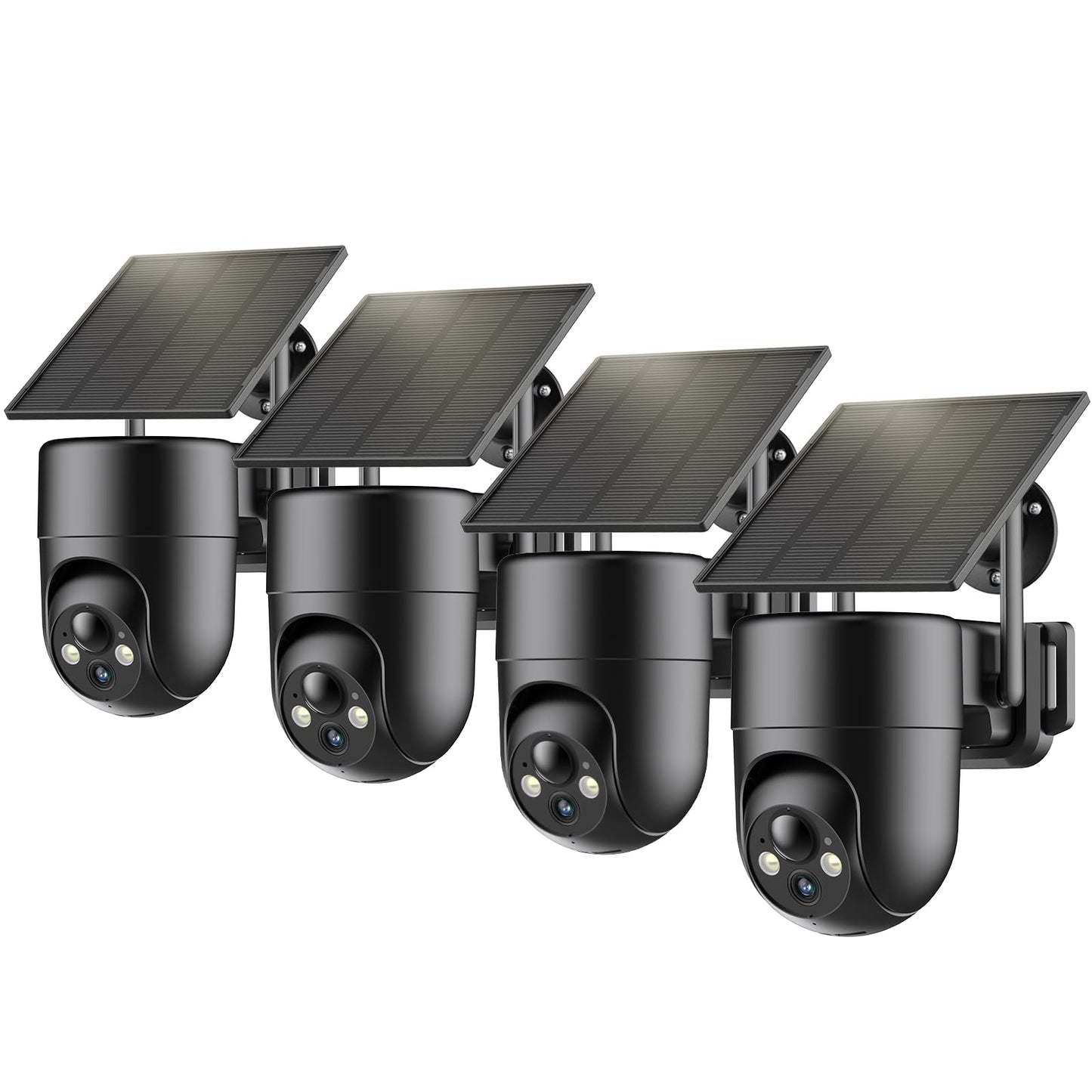 ELYSOO Solar Security Camera Wireless Outdoor, 2K Color Night Vision, 360°View Outdoor Camera Wireless, Instant Alerts, Remote, 2.4GHz Wi-Fi, 4pack