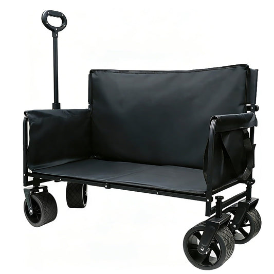 Collapsible Foldable Wagon Cart with Wheels 240L Capacity Folding Sports Wagons, 560LBS Load Large 3-in-1 Grocery Heavy Duty Carts for Sand, Beach, Camping, Fishing