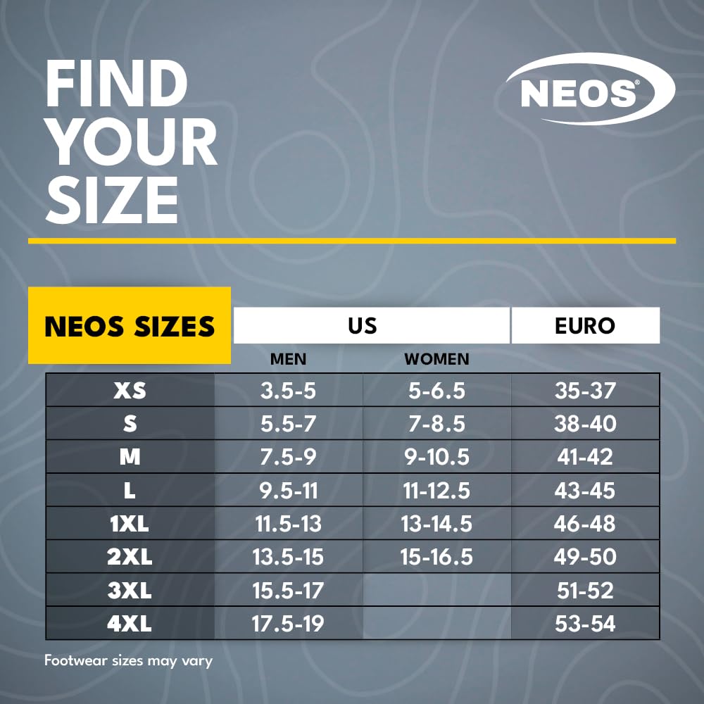 NEOS 10" Villager Mid All-Season Nylon Overboots, Black, Size Medium, Wind Resistant and Waterproof Boot Covers, Lightweight, Comfortable Fit, No-Slip Superlight Outsole