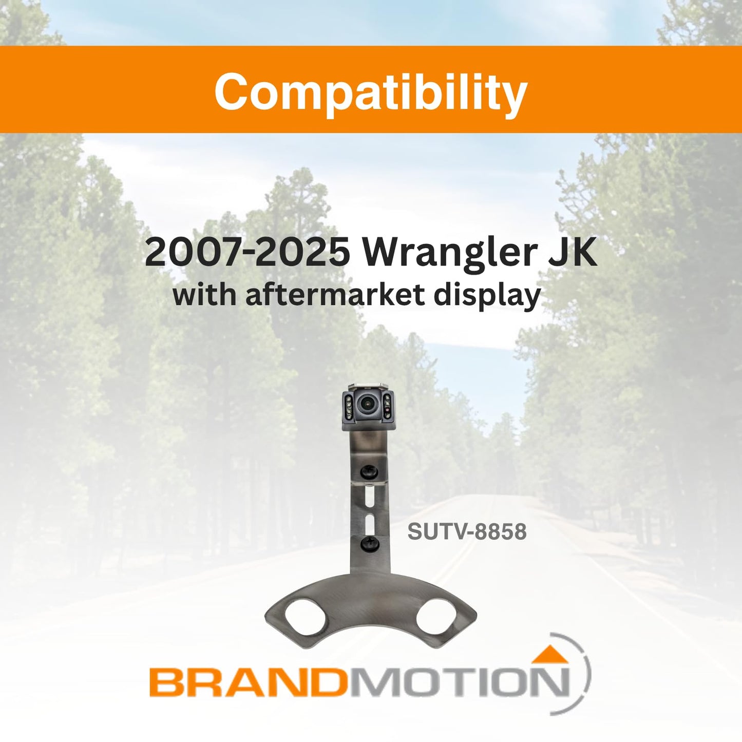 Brandmotion SUTV-8858 SummitView Adjustable Rear Vision System with Infrared Camera fits 2007-2018+ Wrangler JK with Aftermarket Display | Waterproof Case | IR Night Vision