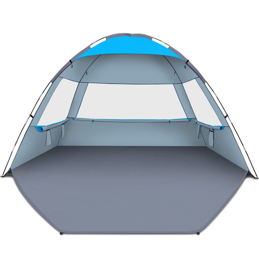 Gorich Beach Tent Sun Shelter for 3/4/6/8/10 Person with UPF 50＋ UV Protection, Lightweight & Easy Setup Beach Shade Canopy, Portable Beach Shade Tent Beach Cabana