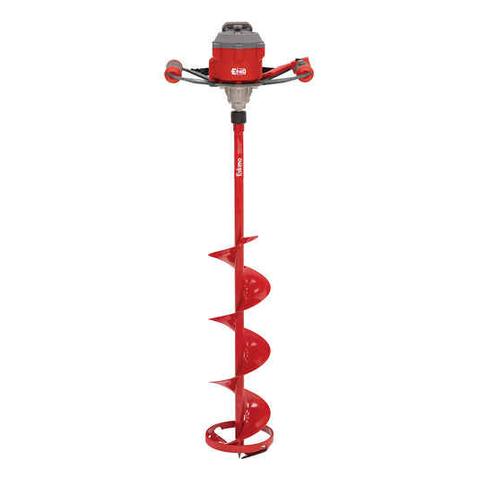 Eskimo E40 8-Inch Electric Ice Auger, Full Power 40V Lithium, Steel Bit, Lightweight Powerhead, Turbo Cutting System Multi-Edge Blades, Red, 45750