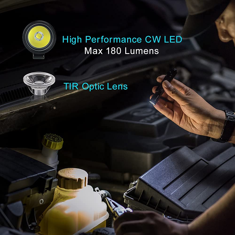 OLIGHT I3T EOS 180 Lumens Dual-Output Slim EDC Flashlight for Camping and Hiking and Warrior X 4 Rechargeable Tactical Flashlight 2,600 High Lumens with 630 Meters Long Range Thrower