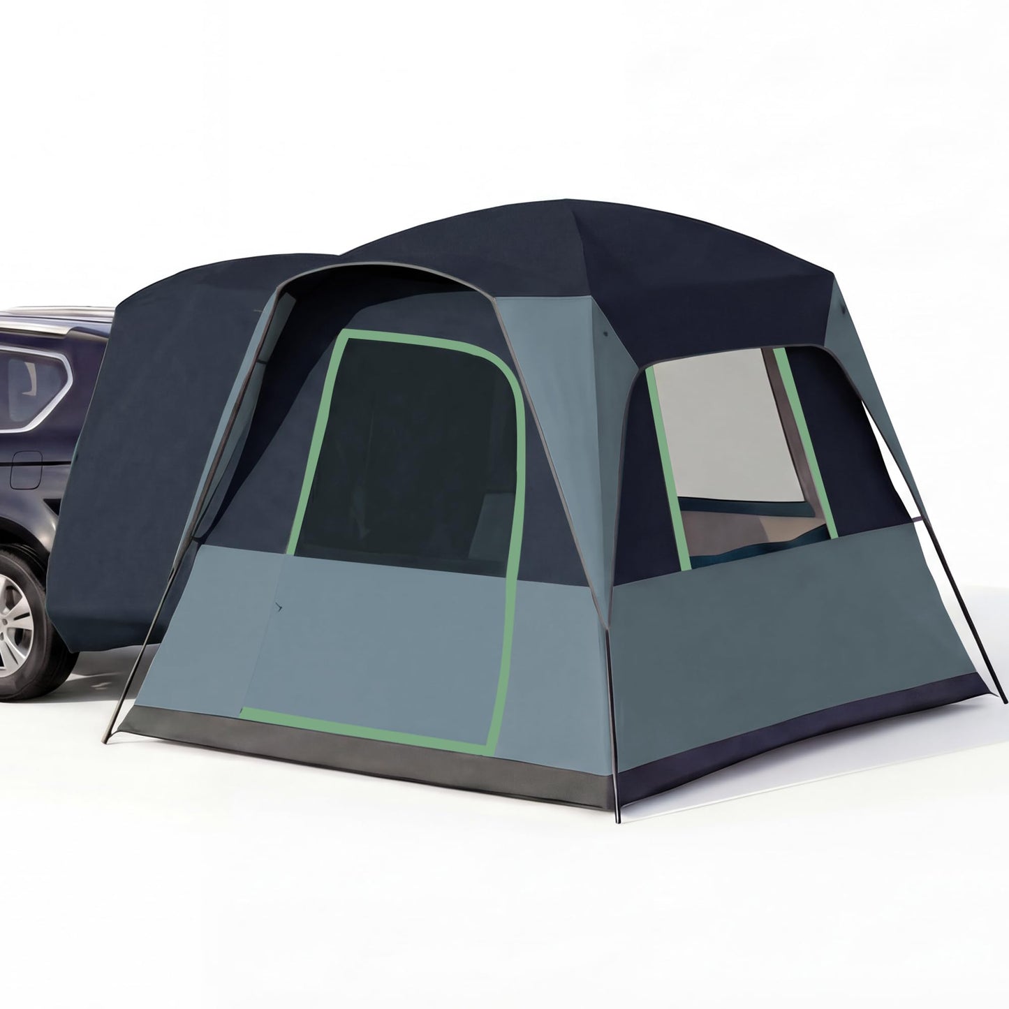 5/6 Person SUV Tent for Camping, SUV Tailgate Tent,Truck Car Tent Weather Resistant Portable for Car SUV Van Camping, Includes Rainfly and Storage Bag, 10' W X 8' L X 7.1' H (Blue)