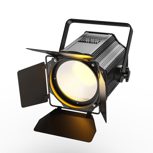 Stage Lights with Barn Doors, 200W COB LED Par Can Lights Spotlights, 2 in 1 Cool White & Warm White DMX512 Sound Activated Uplights for Events Parties Wedding Theater Church Concert Dance