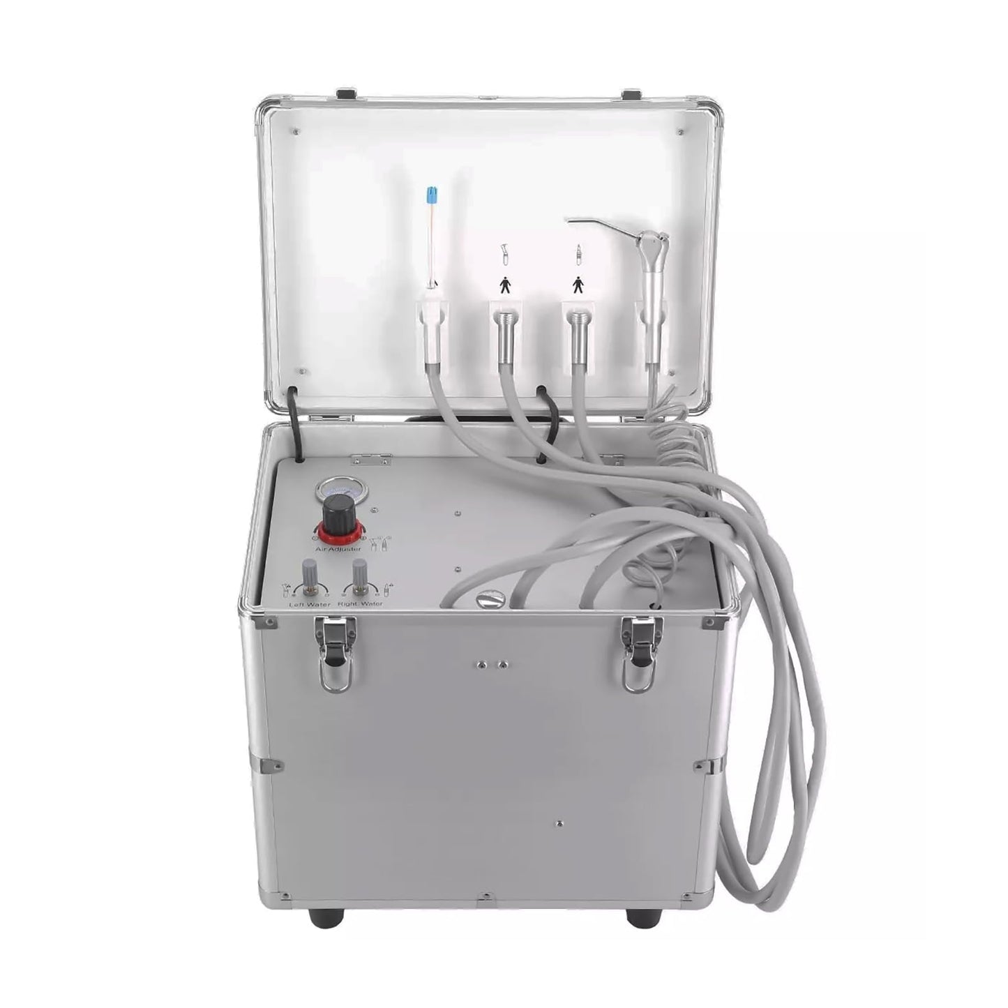 Portable Veterinary Dental Delivery Unit with Air Compressor and Suction System for Veterinary Dental Clinic and Pet Clinic (4-Hole Handle)