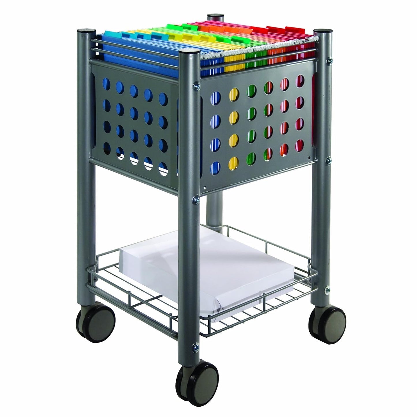 Vertiflex Mobile Rolling File Cart on Wheels, Sidekick Hanging File Cart, 13.75 x 15.5 x 26.25 Inches, Matte Gray