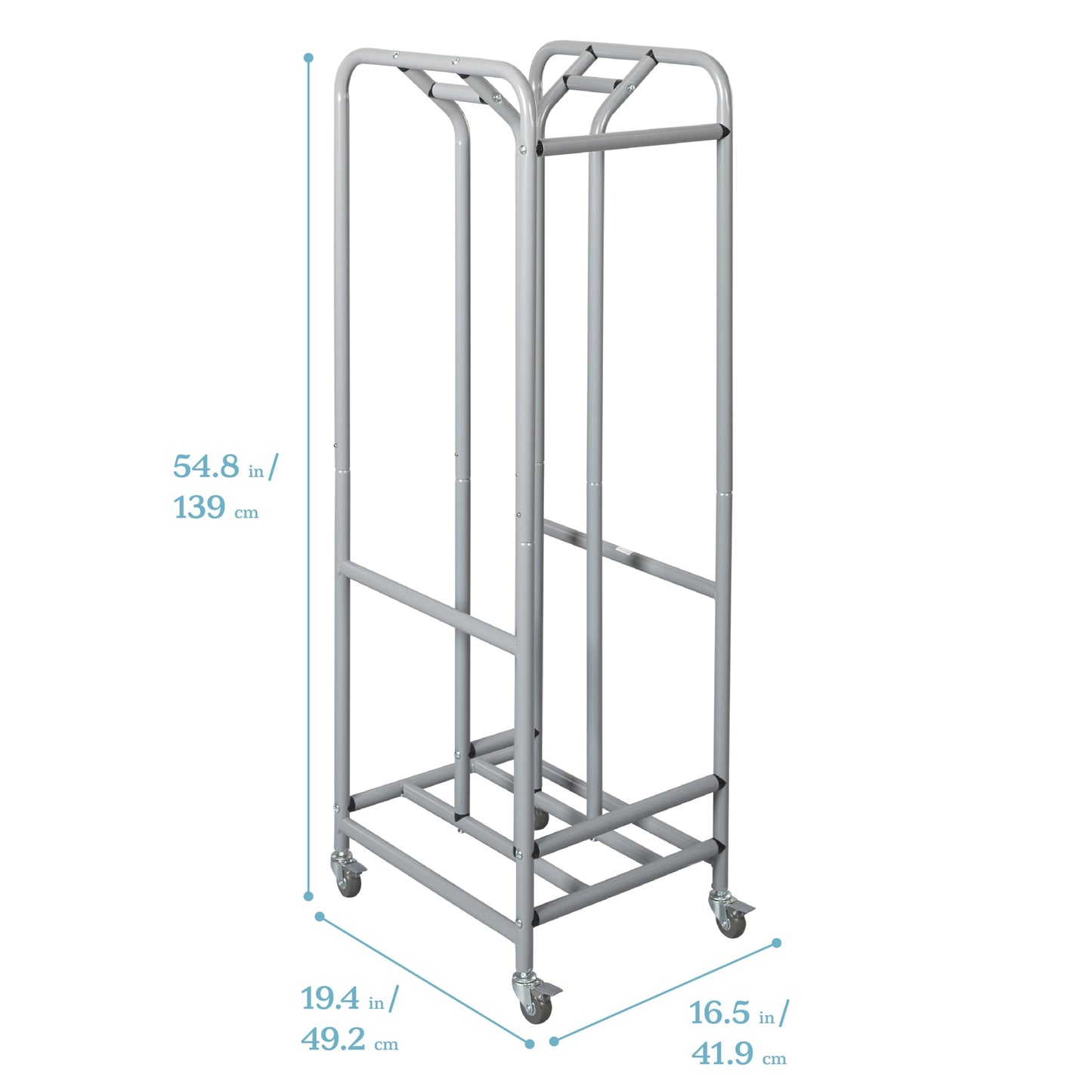 ECR4Kids The Surf Storage Rack, Holds 30 Lap Desks, Classroom Furniture, Silver