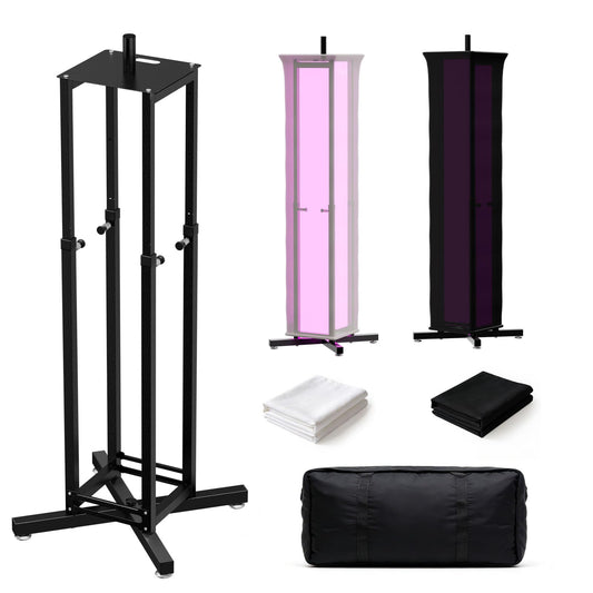 RDCMKL 1-Pack Moving Head DJ Lights Stand - Adjustable DJ Totem Pole with Black & White Scrims, Wobble-Free Speaker Stand with Carry Bags, Stage Lighting Truss for Portable DJ Booth, Party & Projectors