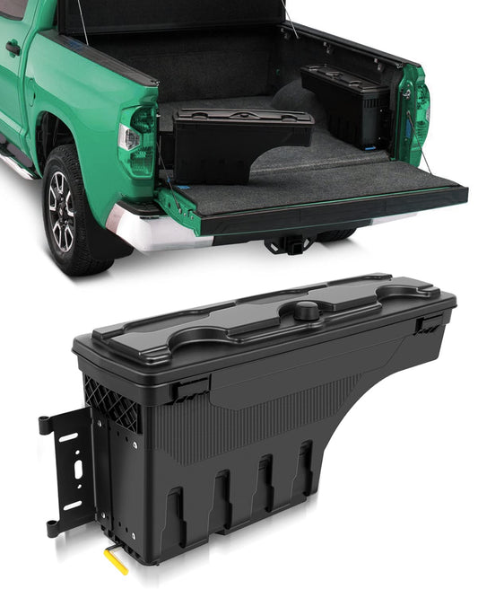 SCITOO Truck Bed Tool Box for Dodge Ram 1500/2500 / 3500 2002-2018 Left Driver Side,Multi-Compartment Dividers Organized Storage,Heavy Duty & No-Drill Installation