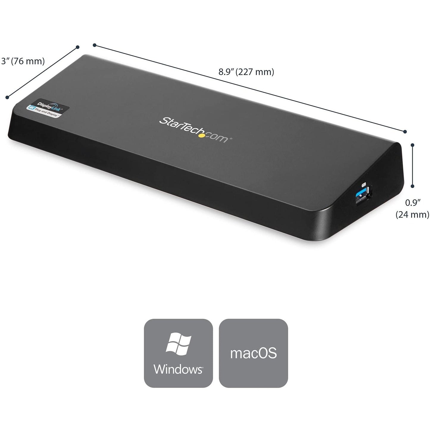 StarTech.com USB 3.0 Docking Station - 4K - HDMI / DisplayPort - with Fast Charge / Ethernet / Audio - Universal Docking Station