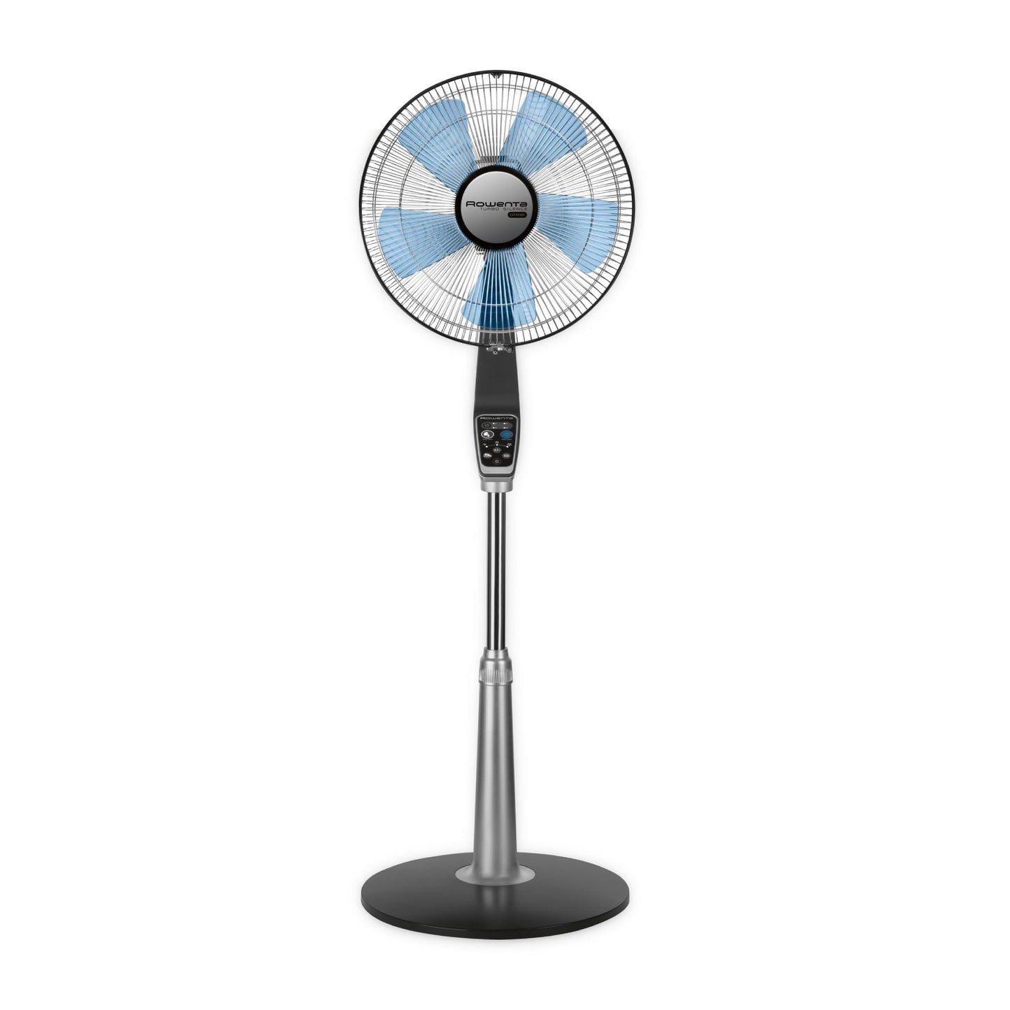 Rowenta Pedestal Fan, 53 Inches, Ultra Quiet Oscillating Fan for Bedroom, Portable, 5 Speeds, Refresh Up to 23-Feet, Silver, Indoor, VU5670