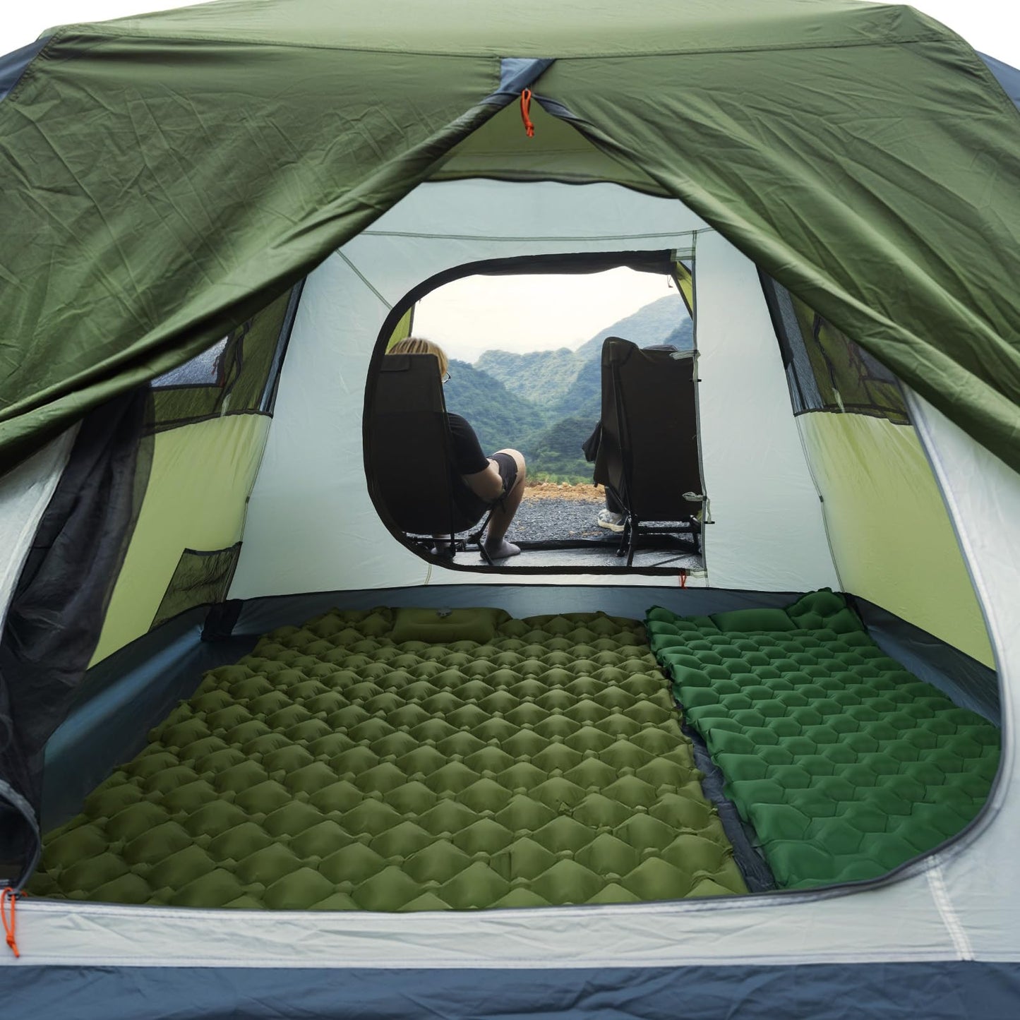 Night Cat Cabin Tent with Vestibule: 3 Persons Pop Up Camping Tent Double Layers Easy Quick Setup Waterproof