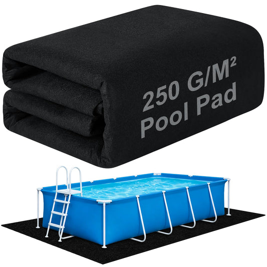 16x32Ft Rectangular Pool Liner Pad for Above Ground Swimming Pools,250g/㎡ Heavy Duty Pool Ground Mat Under Pool Pad, Durable Pools Bottom Liner Protector to Prevent Puncture and Extend Liner Life