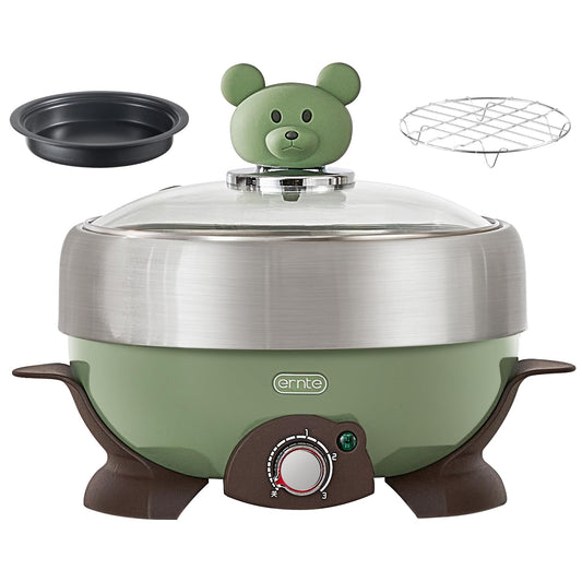 1L Portable Electric Hot Pot Set,3-in-1 Electric Shabu Shabu Pot Mini Cooker (Steam/Boil/Fry) for College Dorm/Camping/Travel Cooker,1 Person Hotpot,UL Listed &FDA Certification