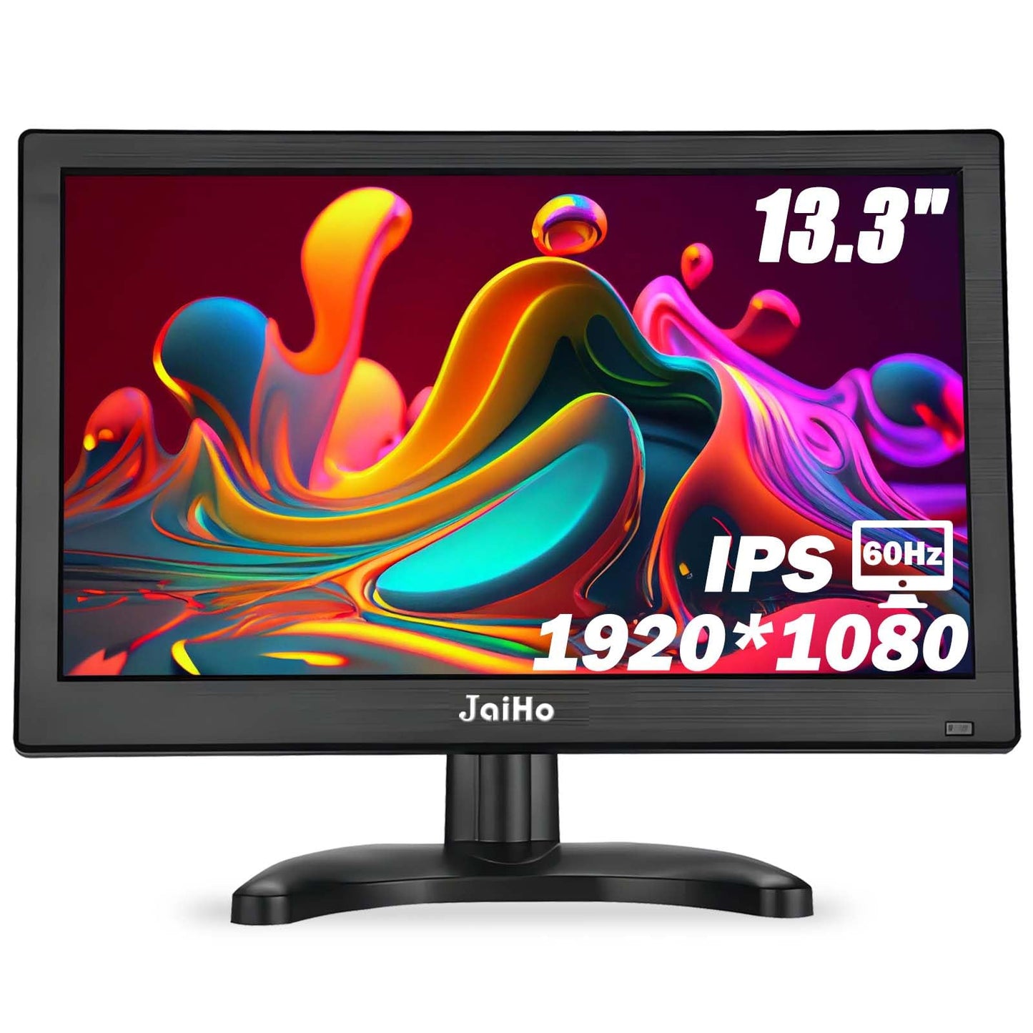 JaiHo 13.3-Inch IPS LED Security Monitor, 1080P Full HD Portable Screen with Metal Housing & Mirror Flip, BNC HDMI VGA AV USB, Small HDMI Monitor with Built-in Speakers for PC Raspberry Pi