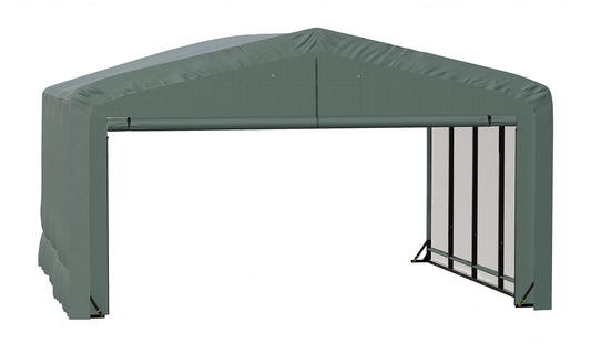 ShelterLogic ShelterTube Garage & Storage Shelter, 20' x 18' x 12' Heavy-Duty Steel Frame Wind and Snow-Load Rated Enclosure, Green