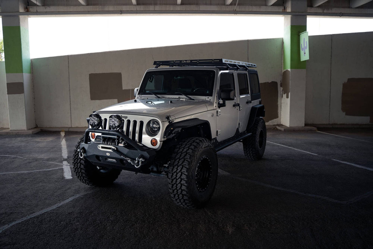 Full-Length Roof Rack for 2007-2018 Jeep Wrangler JK 4-Door | Mount Roof Top Tent | Bolt-On Installation | Multiple Tie Down Points | 300 lb Capacity | Multiple Accessories | DV8 Offroad