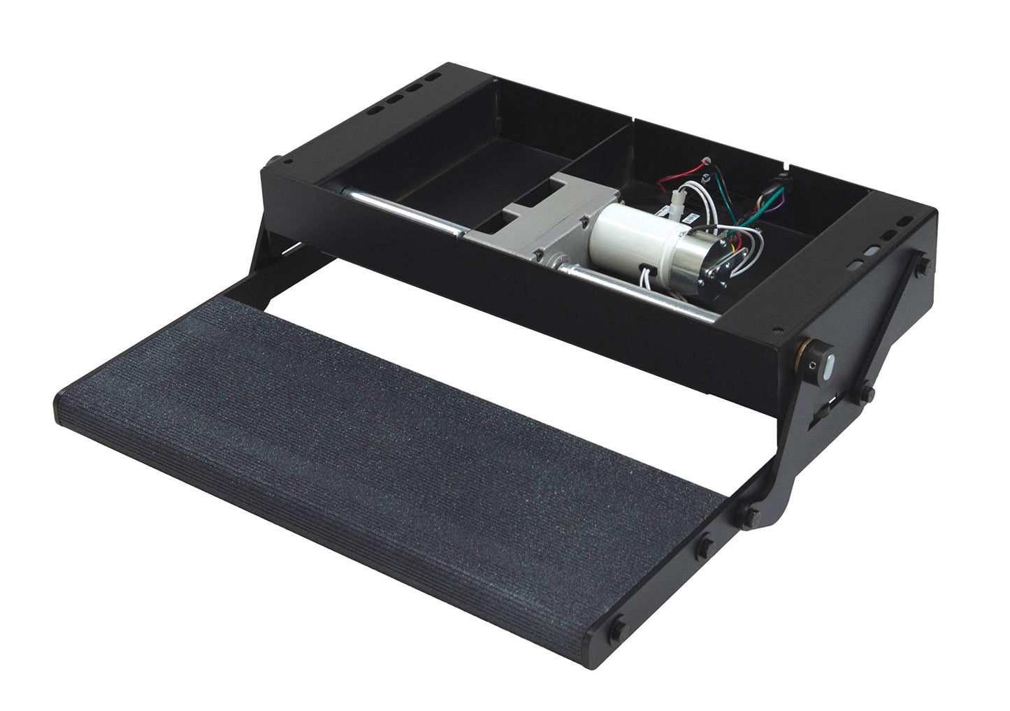 Lippert Components 353542 24" Single Treadlite Power RV Step with Switch and Harness , Black