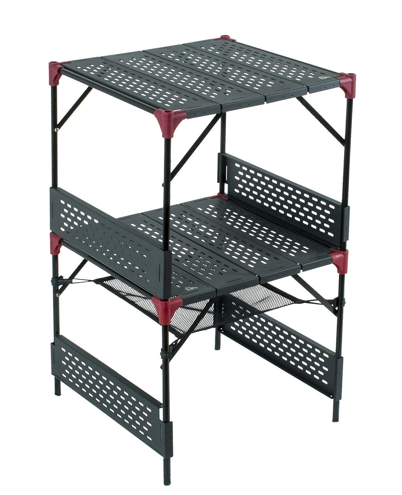 iClimb 2 Extendable Folding Table and 1 Pack Connecting Plates and 2 Lantern Hanger Bundle, Ultralight Compact for Many Person Camping Backpacking Beach Concert BBQ Party