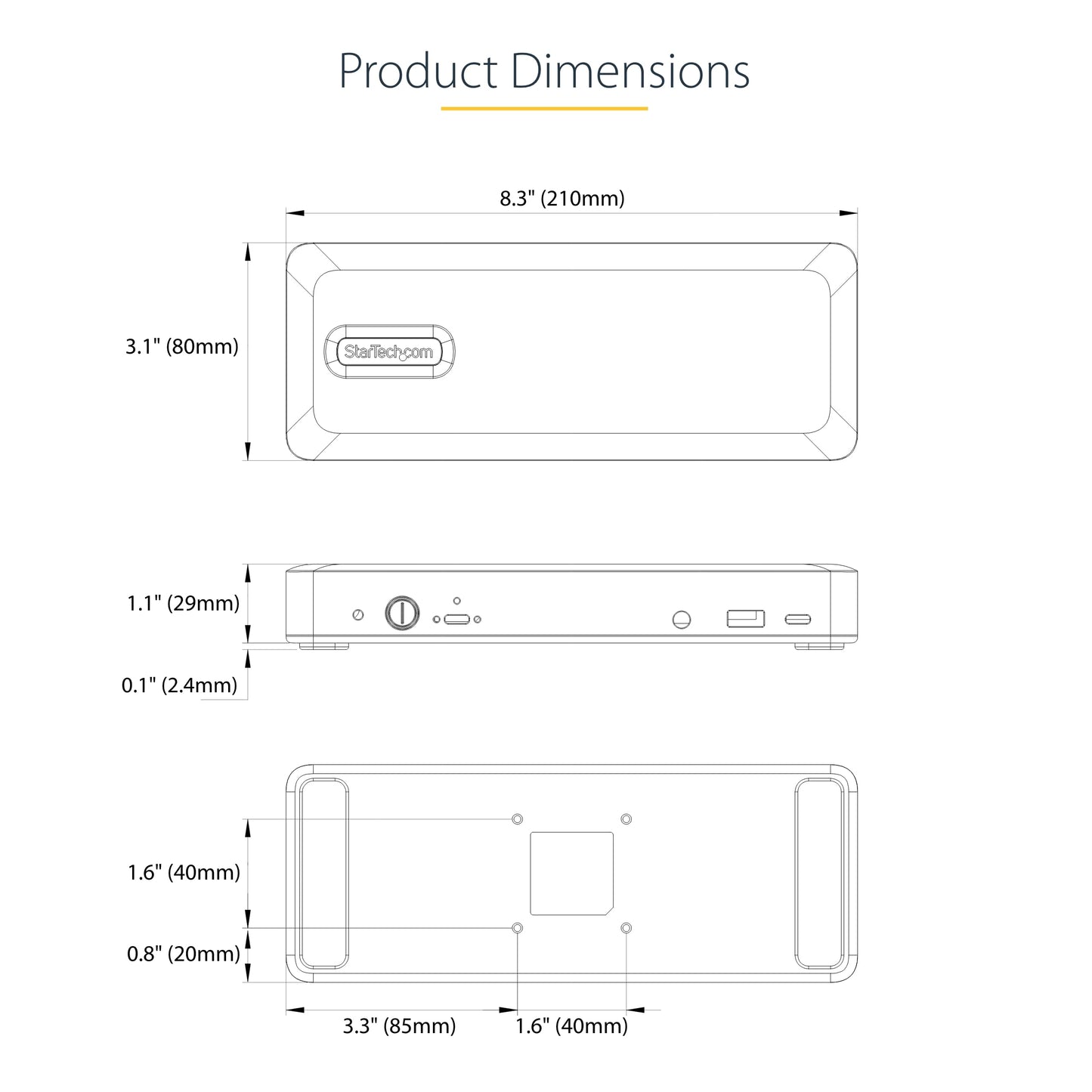 StarTech.com USB-C Docking Station Multi Monitor HDMI/DP/USB-C Video Output, Triple Monitor 4K30/Dual 4K60, 7-Port USB Hub, 60W Power Delivery, GbE, 3.5mm Audio, Works with Chromebook, TAA