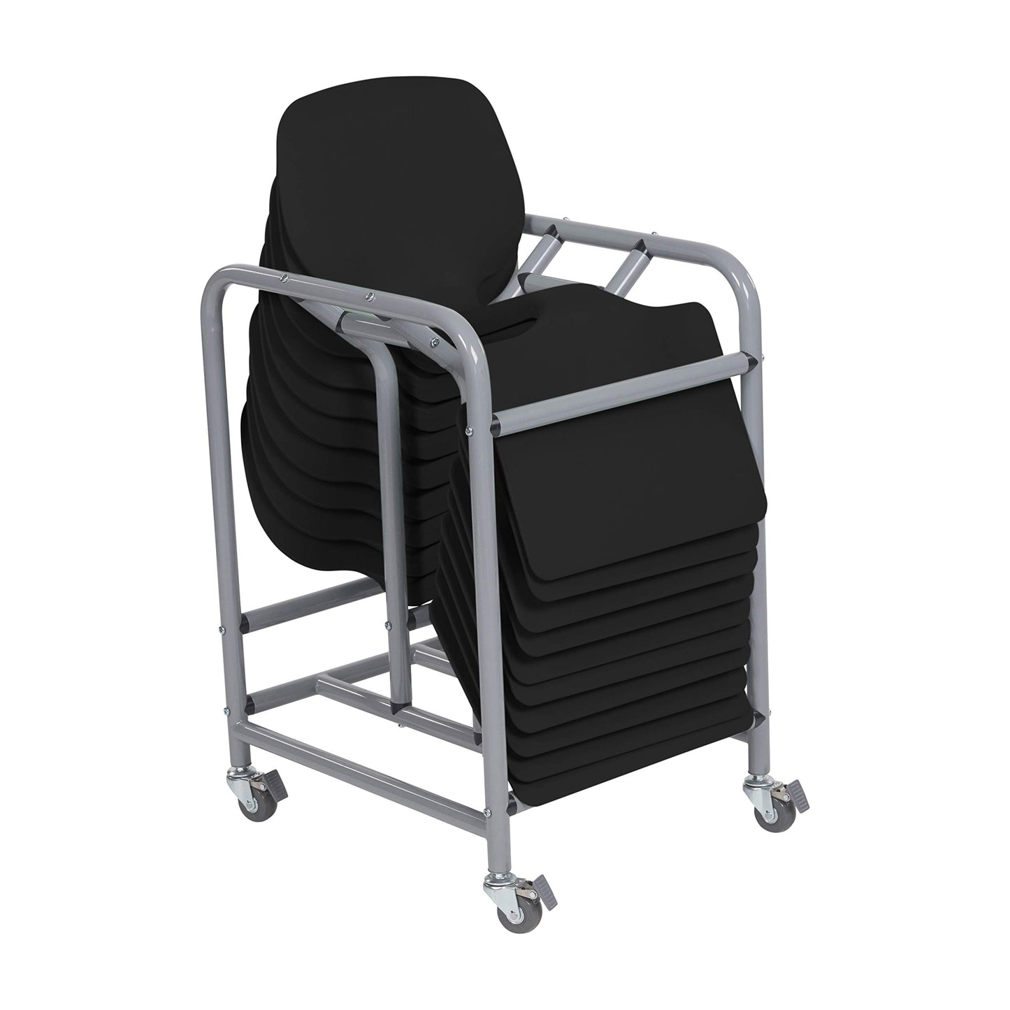 ECR4Kids The Surf Portable Lap Desk with Storage Cart, Flexible Seating, Black, 10-Pack