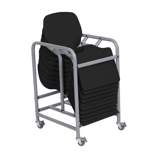 ECR4Kids The Surf Portable Lap Desk with Storage Cart, Flexible Seating, Black, 10-Pack