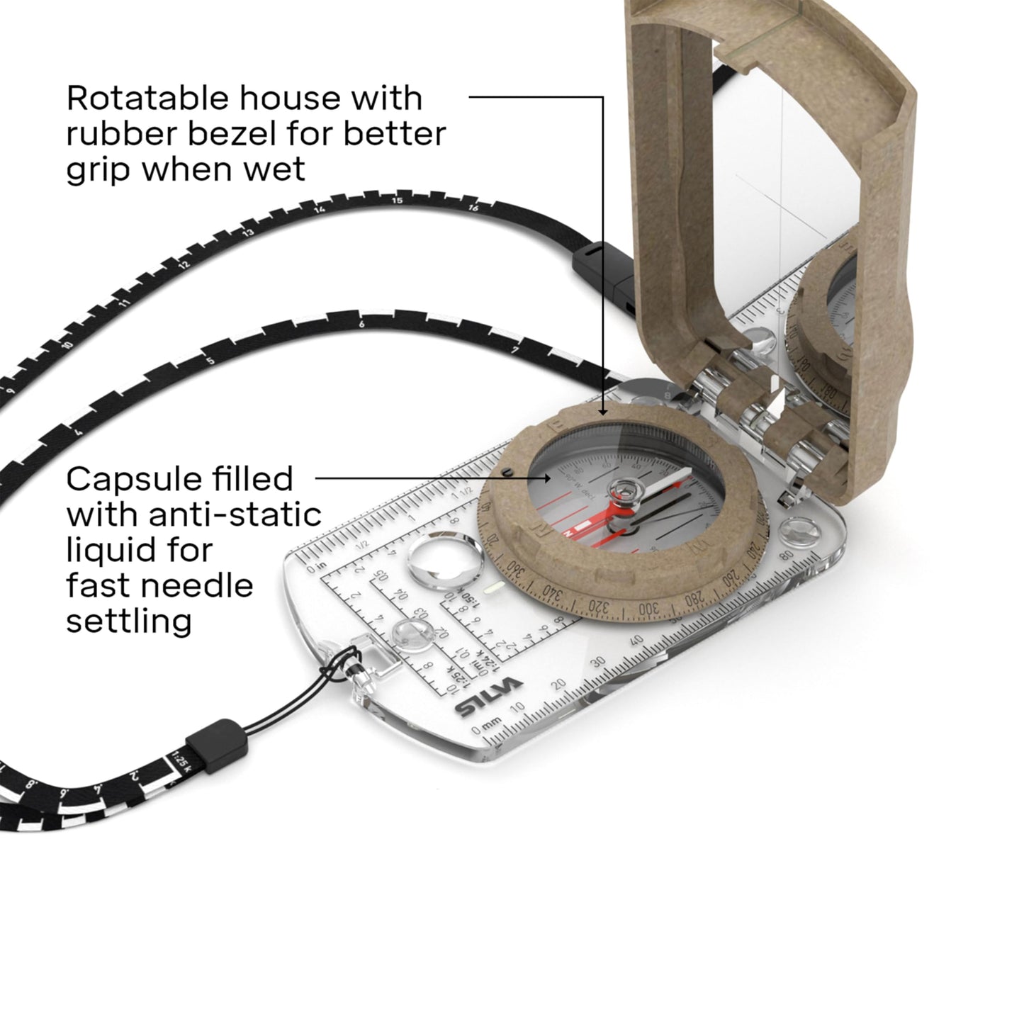 Silva Compasses Transparent Base with Mirror Terra Expedition S Compass (MN) Silva Unisex Adults
