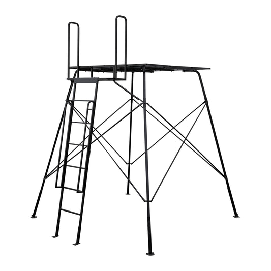CAGE™ 2.0 Permanent Hub Blinds, 8' Tower, Hunting Tower, 66" x 66" Platform, 800 lb. Capacity, Easy to Assemble, Heavy-Duty Steel Mesh, 66" x 66". CRD30T