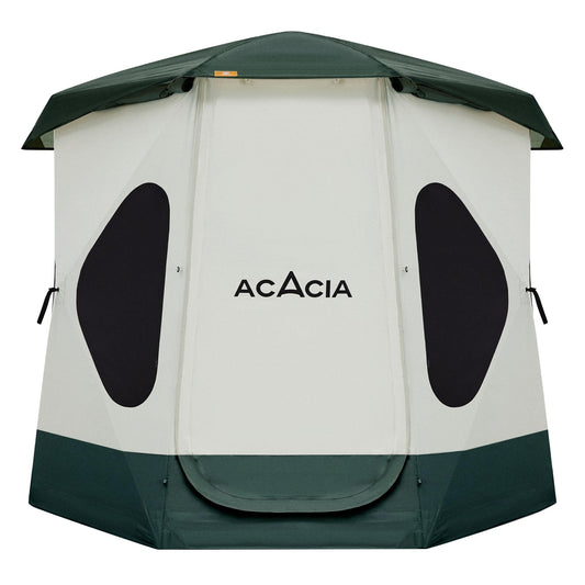Space Acacia Camping Tent, 2-3 Person Pop Up Tent for Camping with 6'10'' Height, 1 Door, 8 Windows, Waterproof Easy Setup Instant Hub Tent with Removable Rainfly, Footprint for Car Camping, Glamping