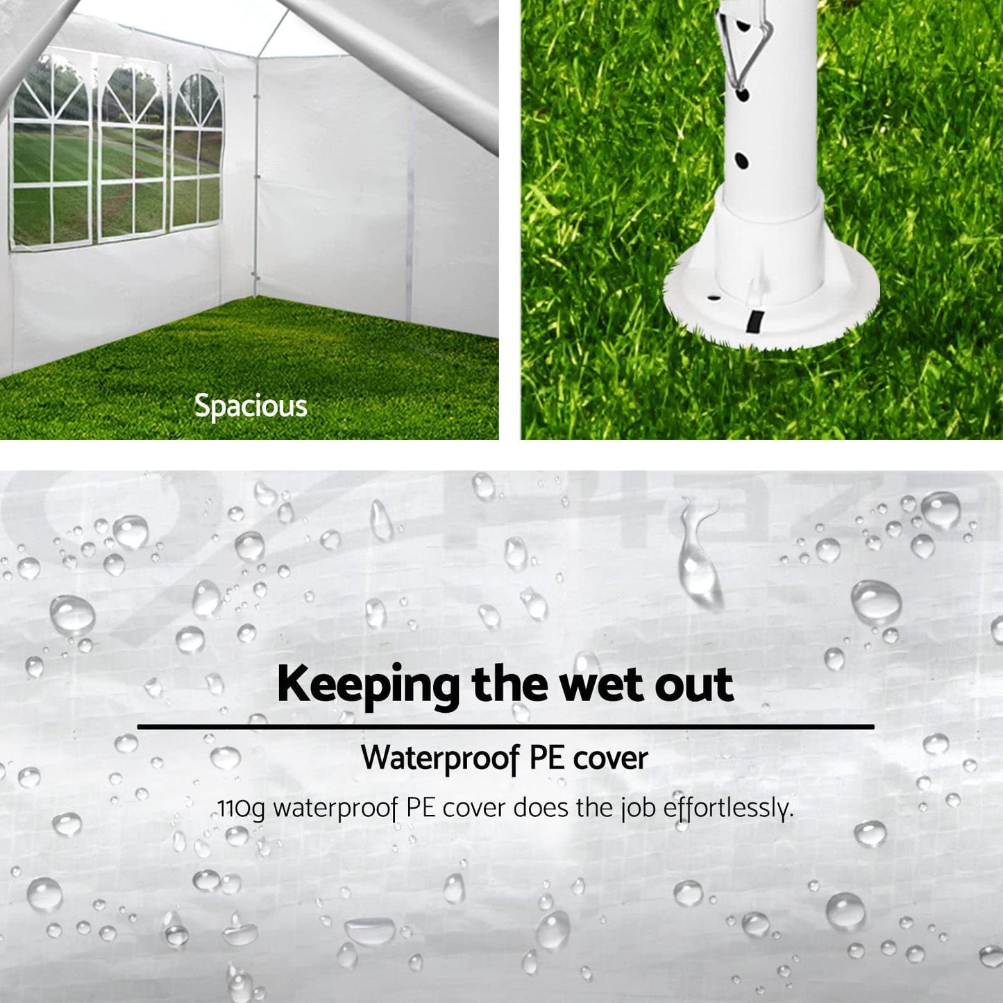 Garvee 10'x30' Party Tent, Outdoor Wedding Canopy Tent with 5 Removable Sidewalls, Waterproof Heavy Duty Gazebo Shelter for Parties BBQ Events Garden Backyard Patio, White