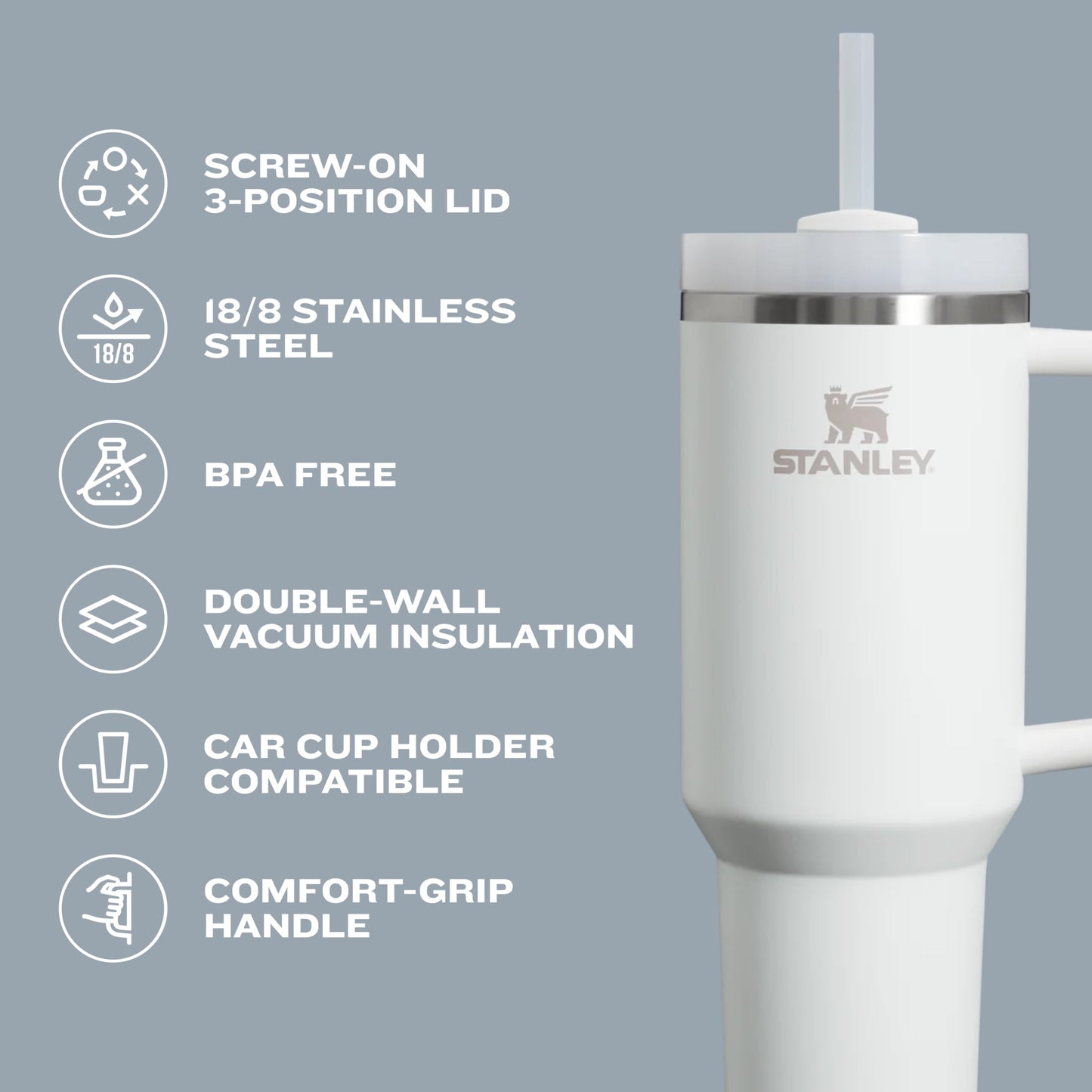 STANLEY Quencher H2.0 Tumbler with Straw 20 oz | Flowstate 3-Position Lid | Cup Holder Compatible for Travel | Insulated Stainless Steel Cup | BPA-Free | Rose Quartz 2.0 (Pack of 4)