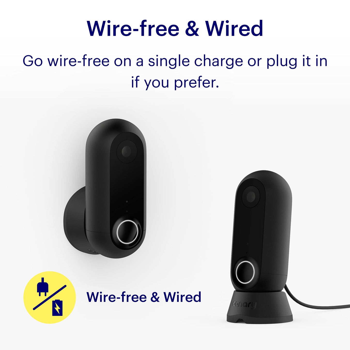 Canary Flex Indoor/Outdoor, Wire-free or Plugged-in, Weatherproof HD Security Camera - Black