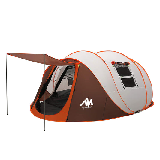 AYAMAYA Pop Up Tent 6 Person Easy Pop Up Tents for Camping with Vestibule, Double Layer Waterproof Instant Setup Popup Tent Big Family Camping Tents Beach Pop-up Tent Space for 2/3/4/5/6 People Man