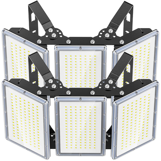 TOPAUBUB 300W LED Stadium Lights Outdoor 2 Piece, Flood Lights Outdoor 30000LM 6500K Cool White IP66 Waterproof for Garden/Warehouse/Yard Lighting