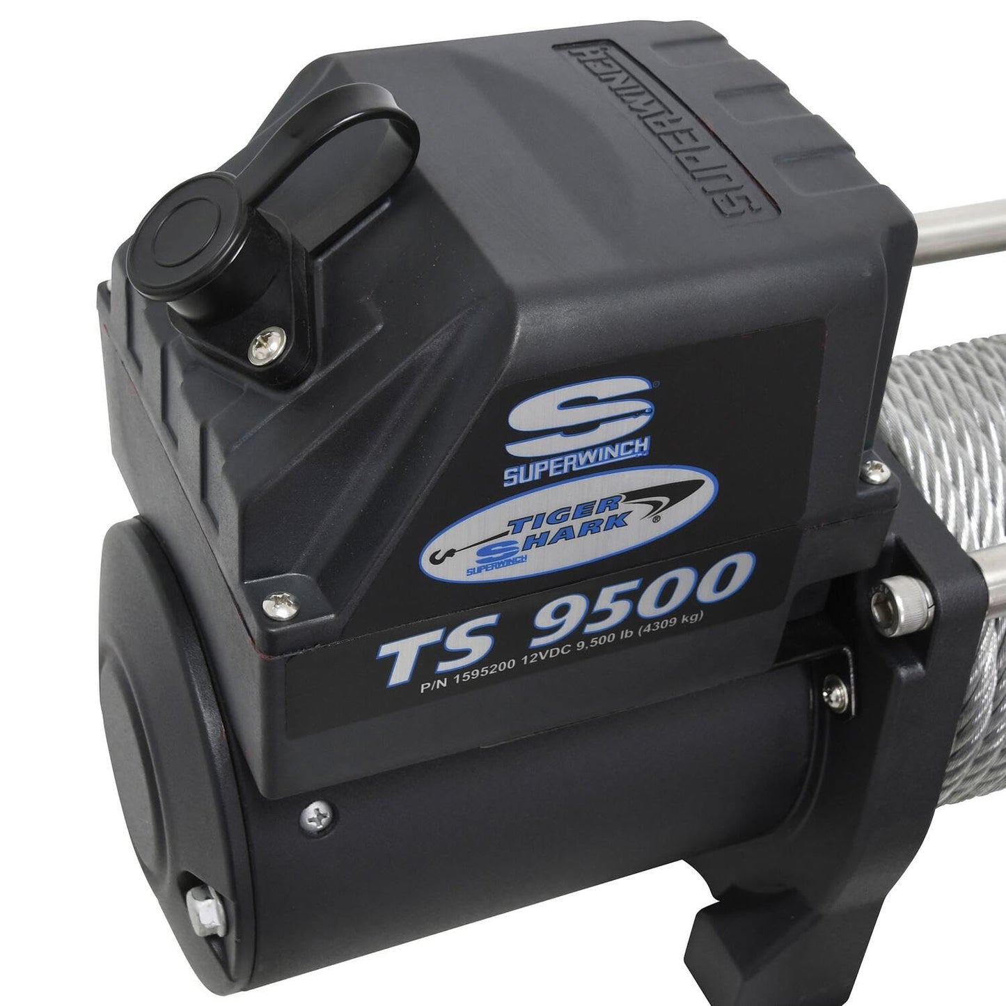 Superwinch 1595200 Tiger Shark 9.5, 12 VDC winch, 9,500 lb/4,309 kg capacity with roller fairlead