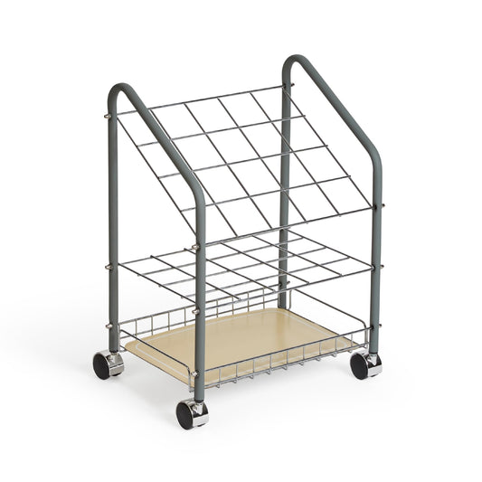 Safco Tubular Steel Wire Roll File Cart, Document and Blueprint Holder, 20 Compartment, Rolling Organizer Cart for Architectural Drawings, Construction Plans and Map Storage