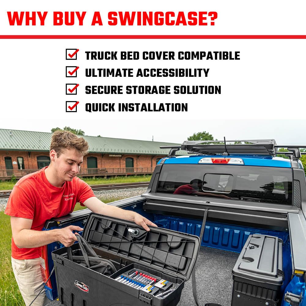 RealTruck UnderCover SwingCase Truck Bed Storage Box | SC100D | Fits 2007 - 2019 Chevy/GMC Silverado/Sierra 2500/3500HD Drivers Side