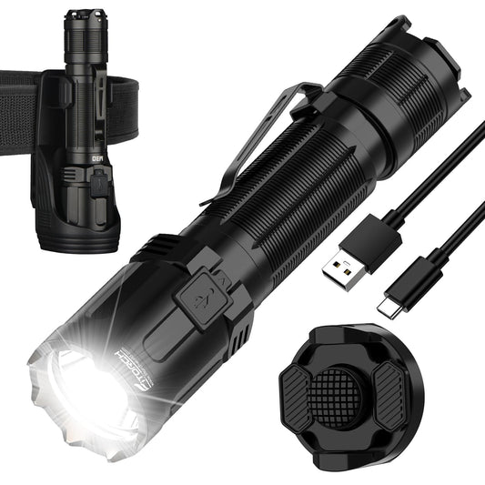 HiFOL M30 Tactical Flashlight-3300 High Lumen Duty Belt Flashlight for Law Enforcement,Police EDC Flashlights with Holster Tactical Gear