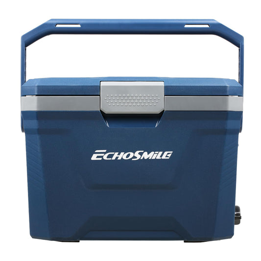 EchoSmile 20 Quart Insulated Cooler, Outdoor Portable Hard Cooler Ice Chest Box w/ 2 Cup Holders, Drain Plug, Bottle Opener, 3-Day Ice Retention for Camping, Beach, and Picnic,Navy