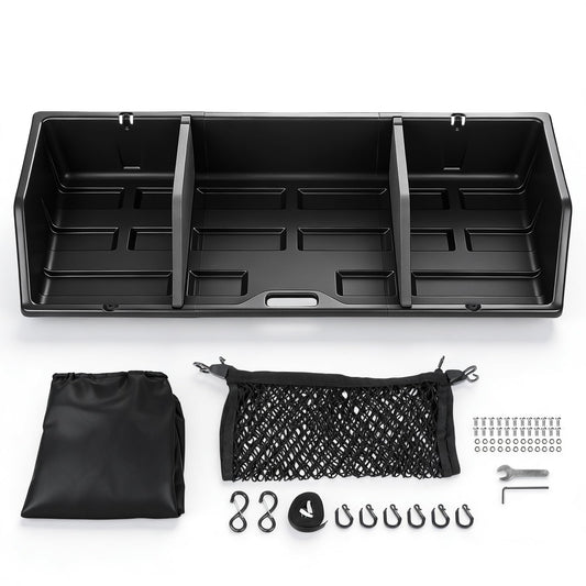 GEARLAST 52 inch Truck Bed Cargo Box, Truck Bed Organizers and Storage,Truck Bed Storage System with Isolation Netting and Tarpaulin, Tailgate-Slide Design for Effortless Loading/Unloading