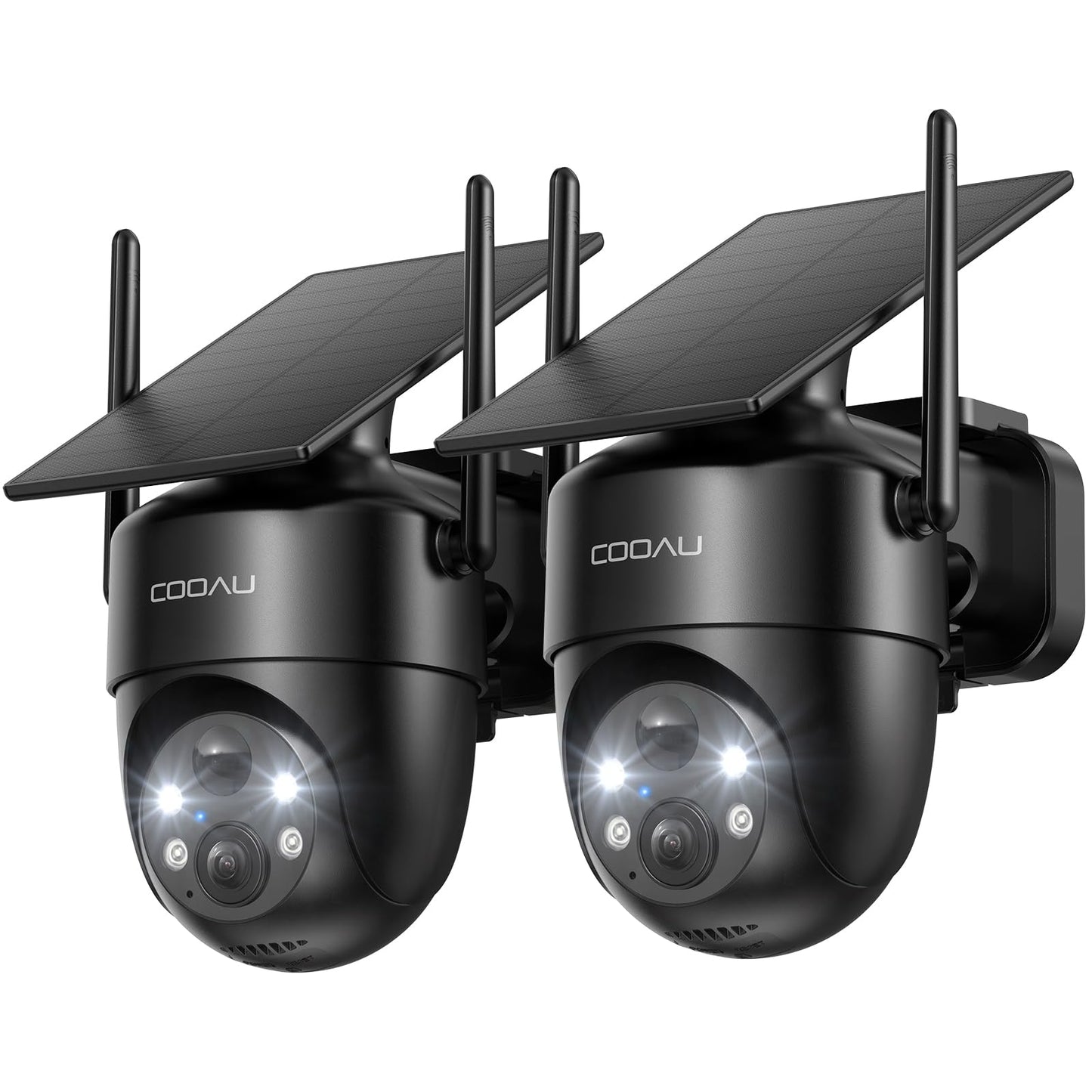 COOAU Cameras for Home Security, 2K 360° Solar Security Cameras Wireless Outdoor, Low-Light Rechargeable, Easy to Install, Surveillance Cam with AI Smart Detection,Color Night Vision,Two-way Audio