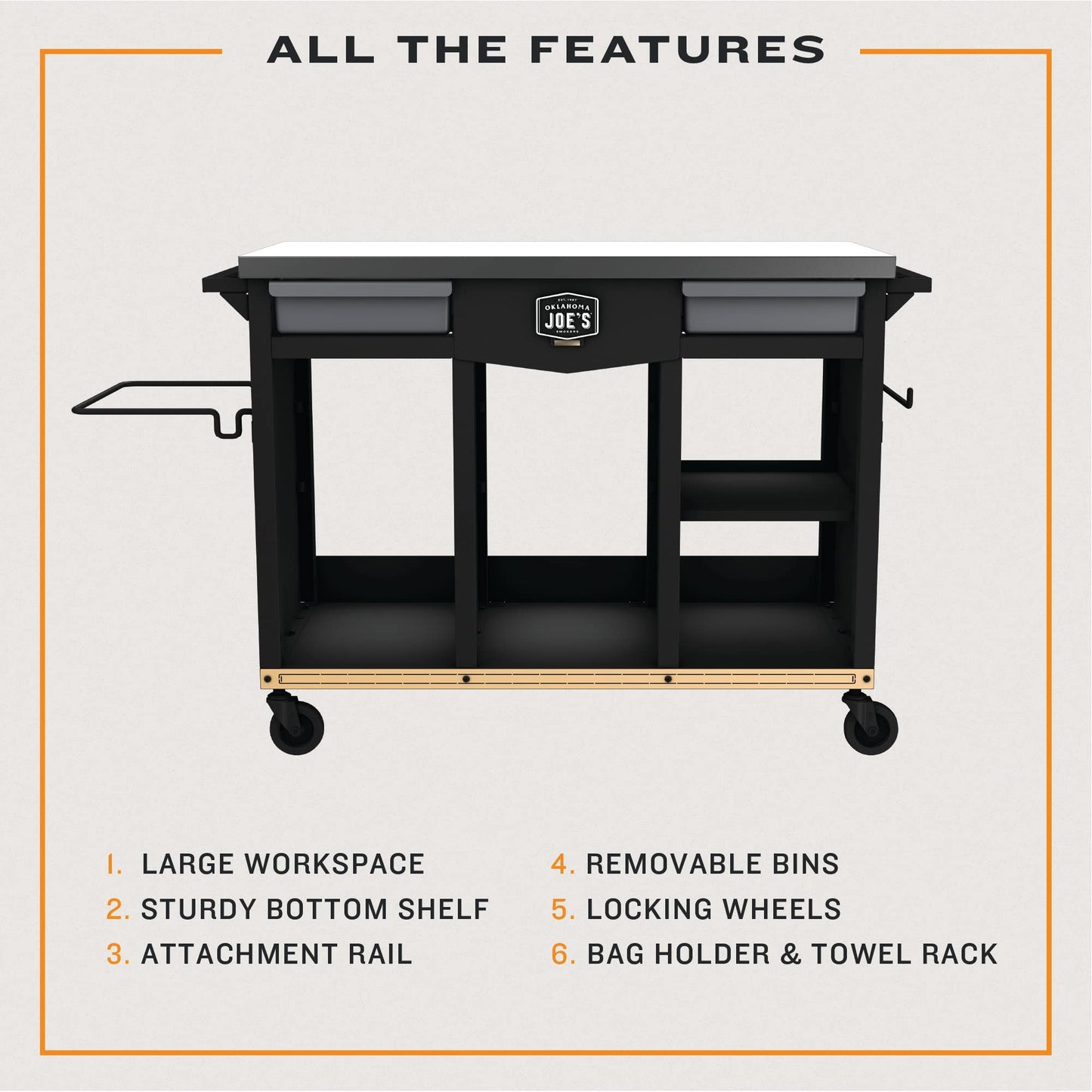 Oklahoma Joe's Workstation DLX Prep & Storage Cart - 23252169